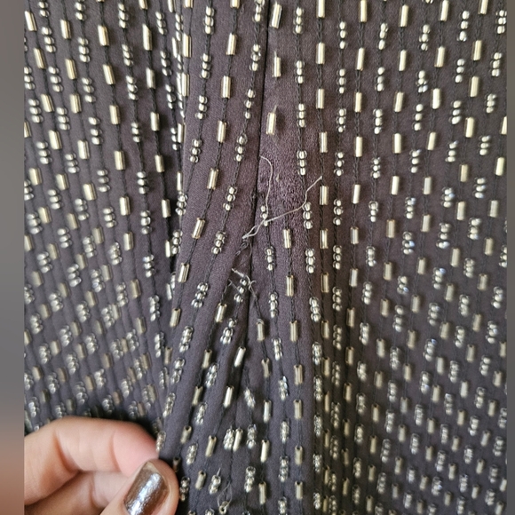 Escada Silk Couture Beaded Metallic Key Hole Dress - Picture 5 of 8